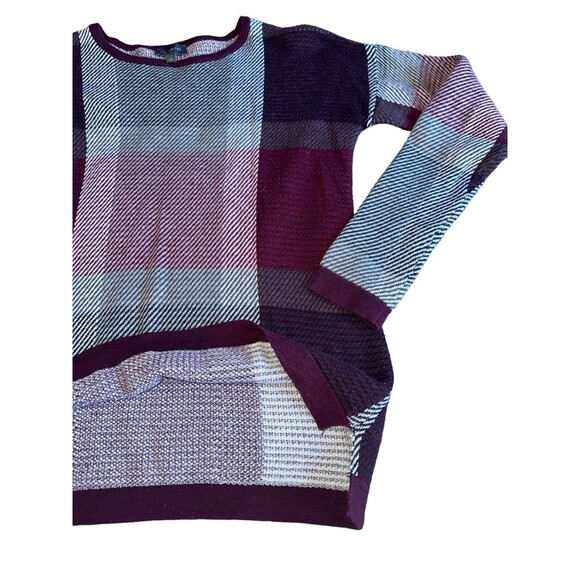 The Limited Maroon Boatneck Pullover Plaid Womens Small Knit Sweater - Picture 8 of 10